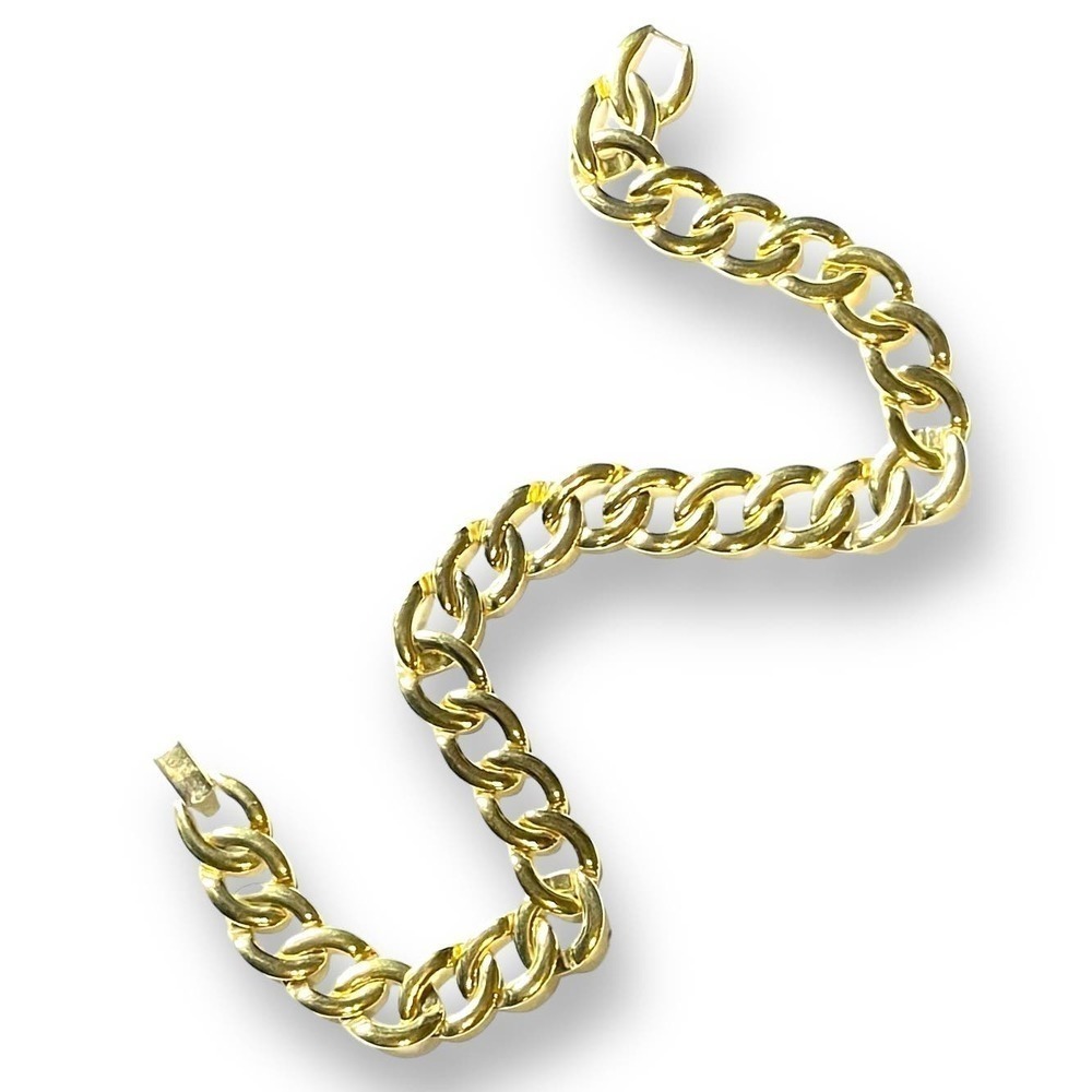 Vintage Napier Cuban Link Necklace Women’s Gold Tone Choker Signed - Picture 6 of 9